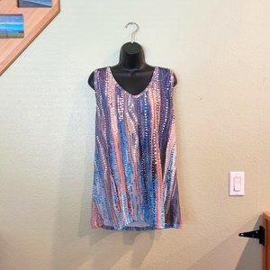 Western Print V-Neck Tank Top